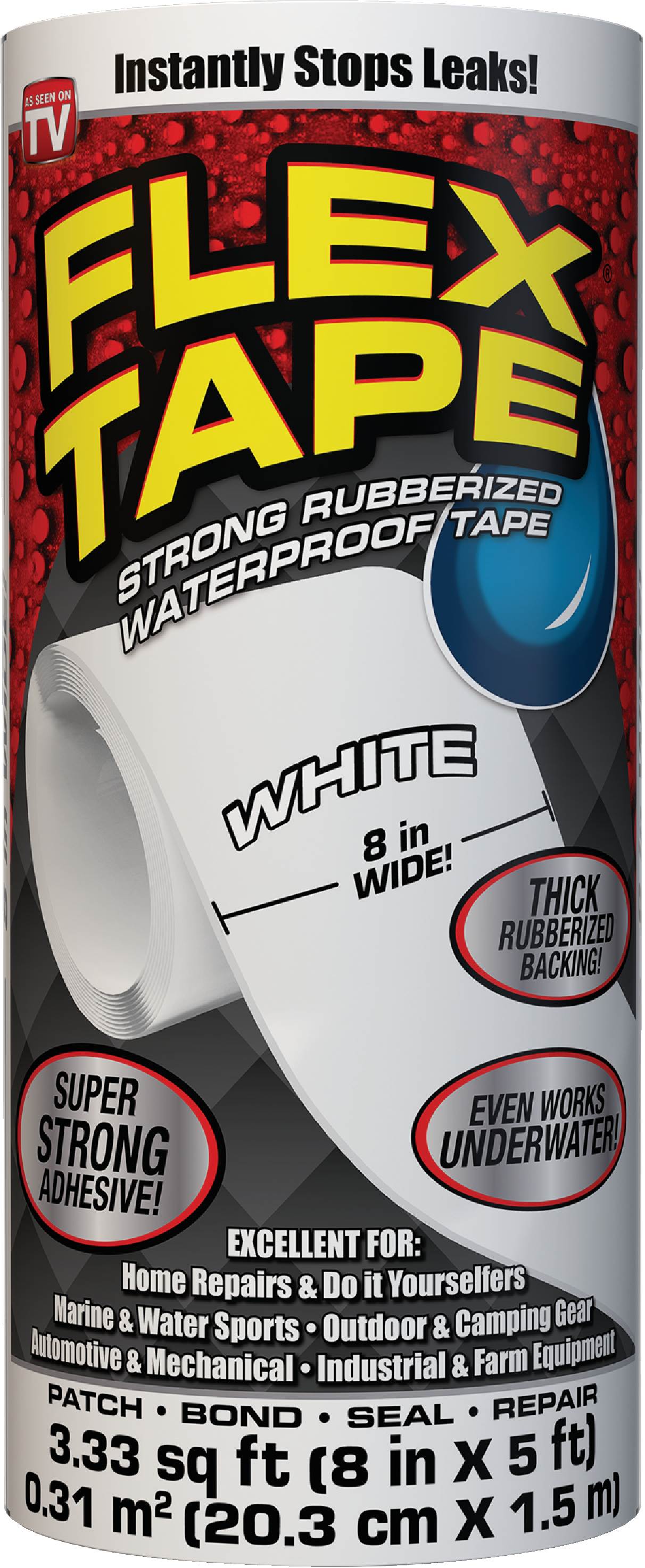 Flex Tape 8" x 5 Ft. Repair Tape, White