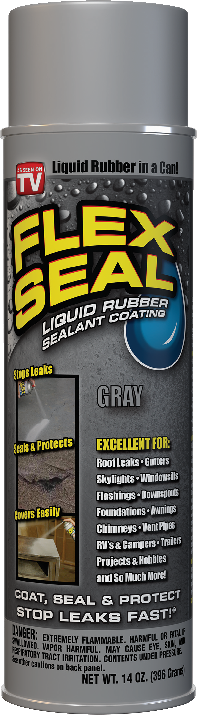 FLEX SEAL Gray Rubber Sealant Coating 14 Ounce Liquid Rubber Spray