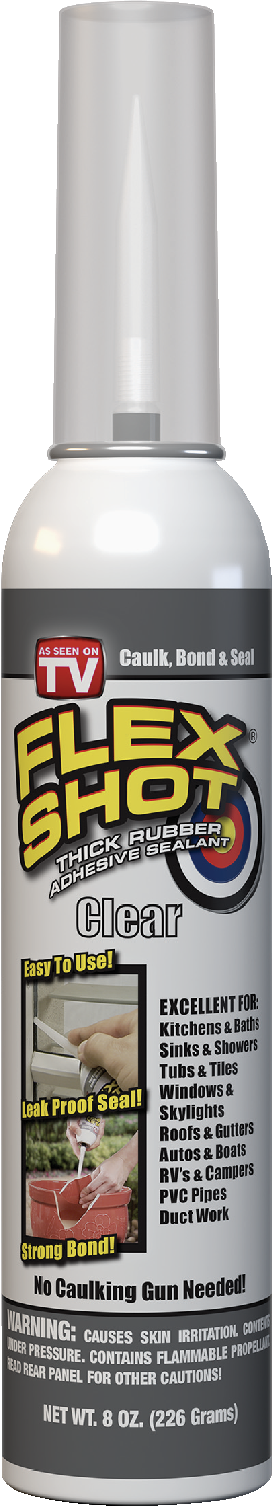 8 Oz. Clear Rubber Sealant - Waterproof Adhesive For All Surfaces