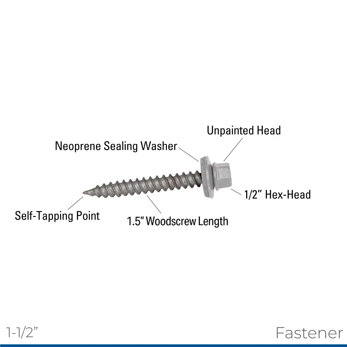 1-1/2 In. #10 Galvanized Wood Screw With Type-17 Point