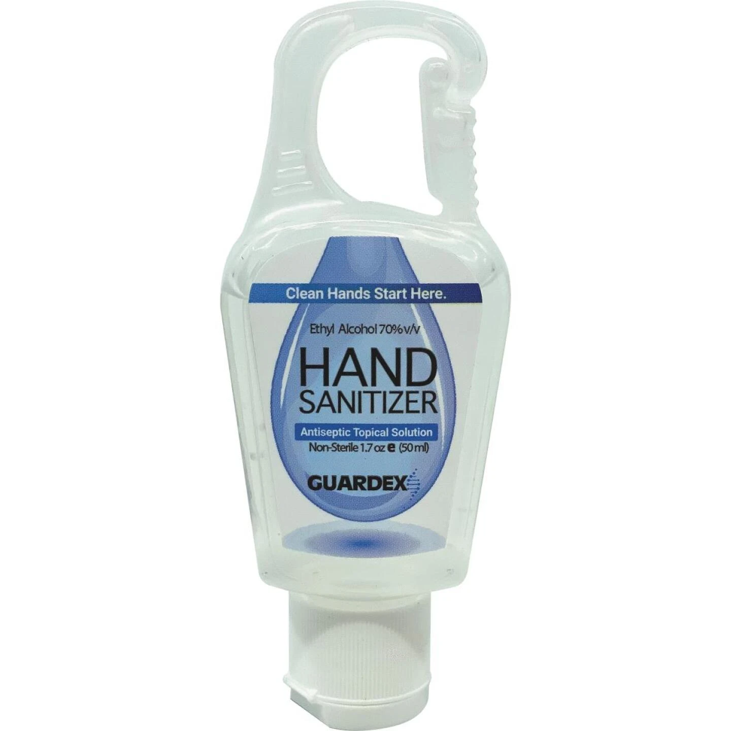 1.7 Ounce Hand Sanitizer With 70% Alcohol In Clip Bottle