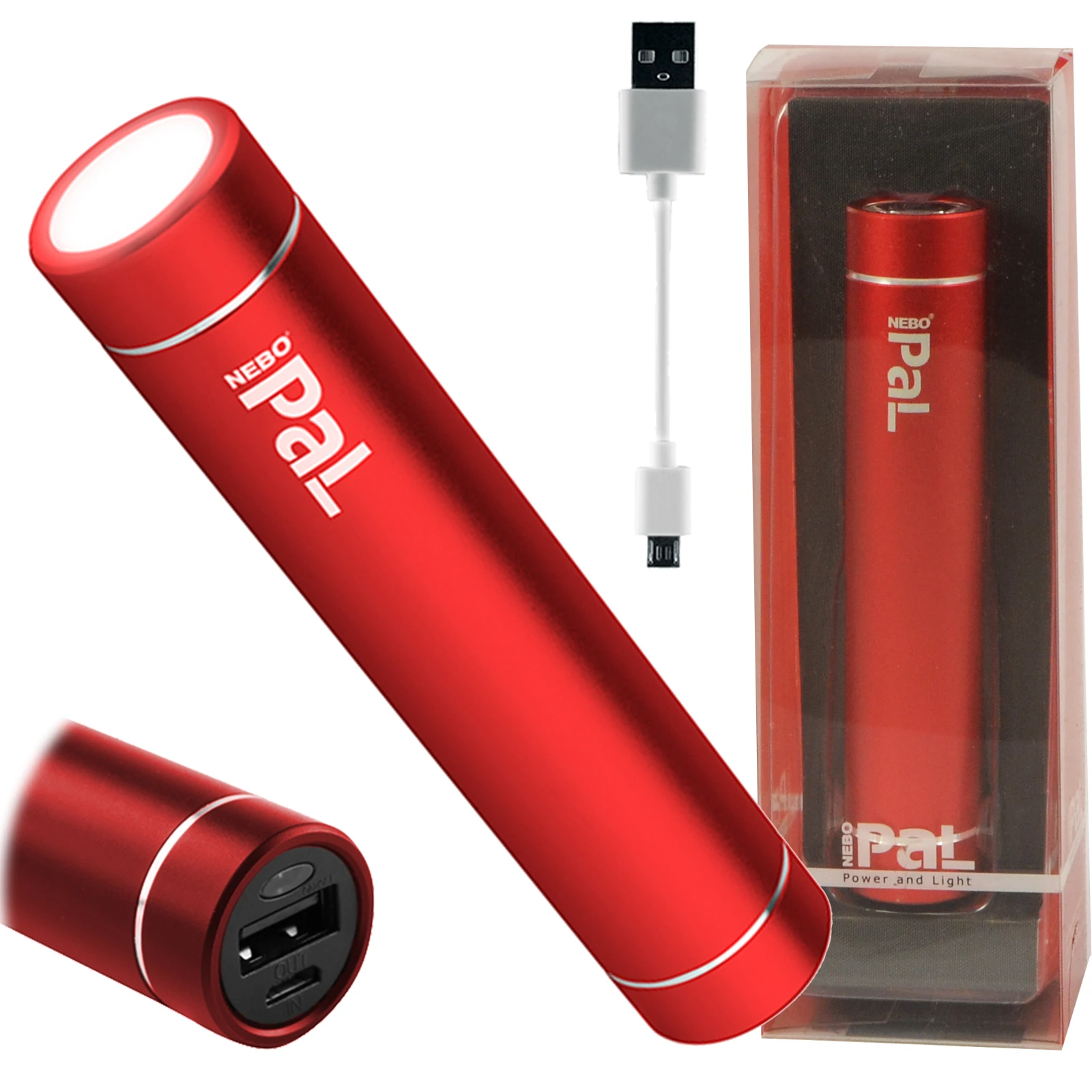 NEBO Tools - PaL Flashlight and Rechargeable Power Bank with USB - Silver