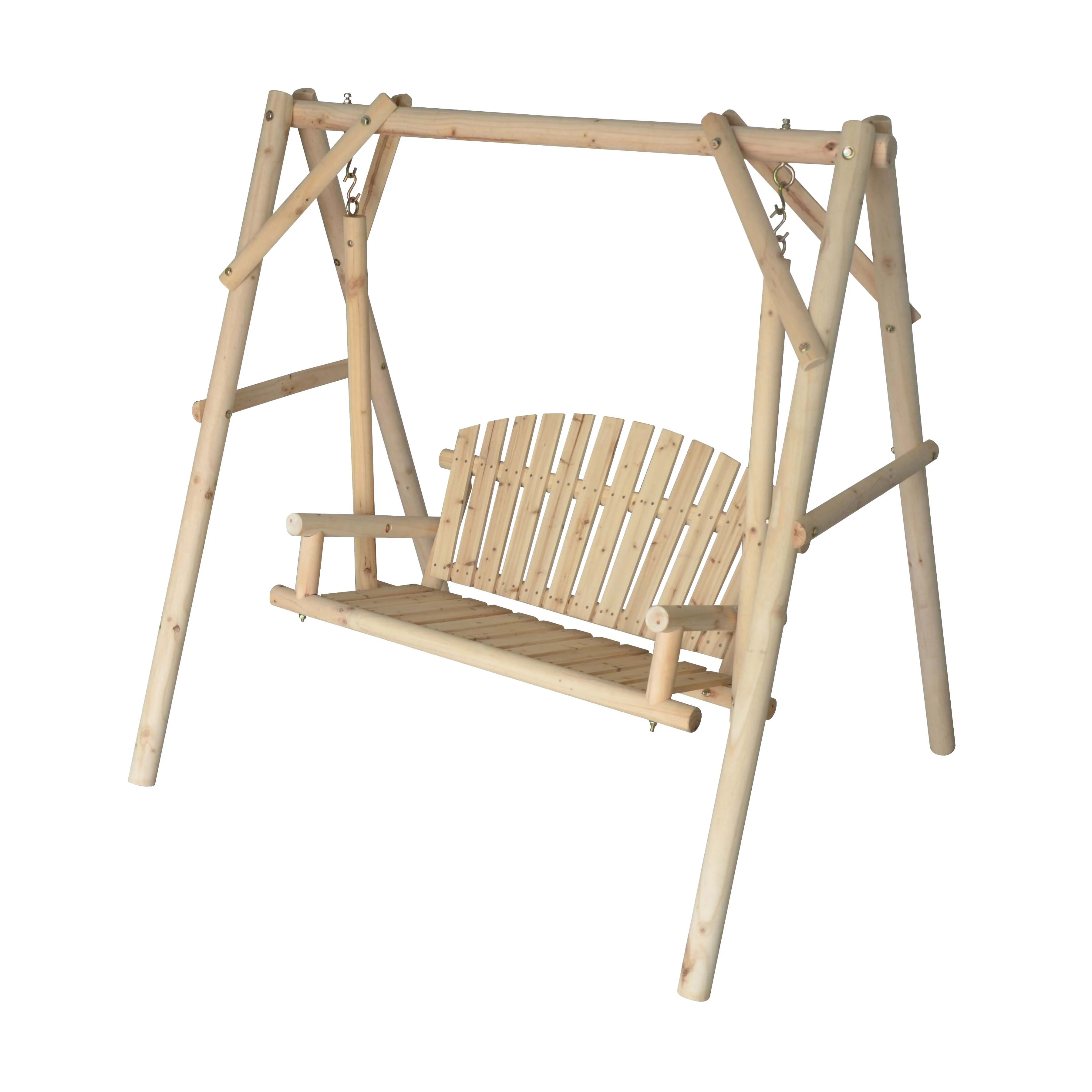 F12022 Cedar Wood Log Swing And Frame Kit, 450 Lbs Capacity