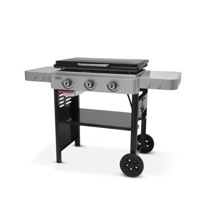 28 In. 3-burner Propane Gas Griddle Flat Top Grill, Black