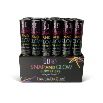 50 Count Glow Stick Tubes - Perfect For Parties, Events, And Emergency Kits