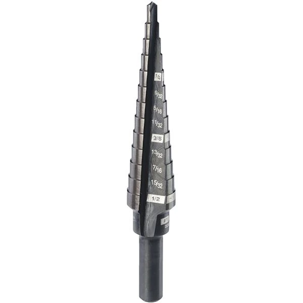 Milwaukee #1 Step Drill 13-holes 1/8" To 1/2" Two Flute