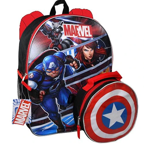 Avengers Captain America Shield Backpack With Lunch Bag - New Avrb