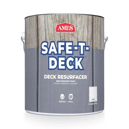 Safe-t-deck Semi-gloss White Anti-slip Coating 1 Gallon For Decks And Concrete