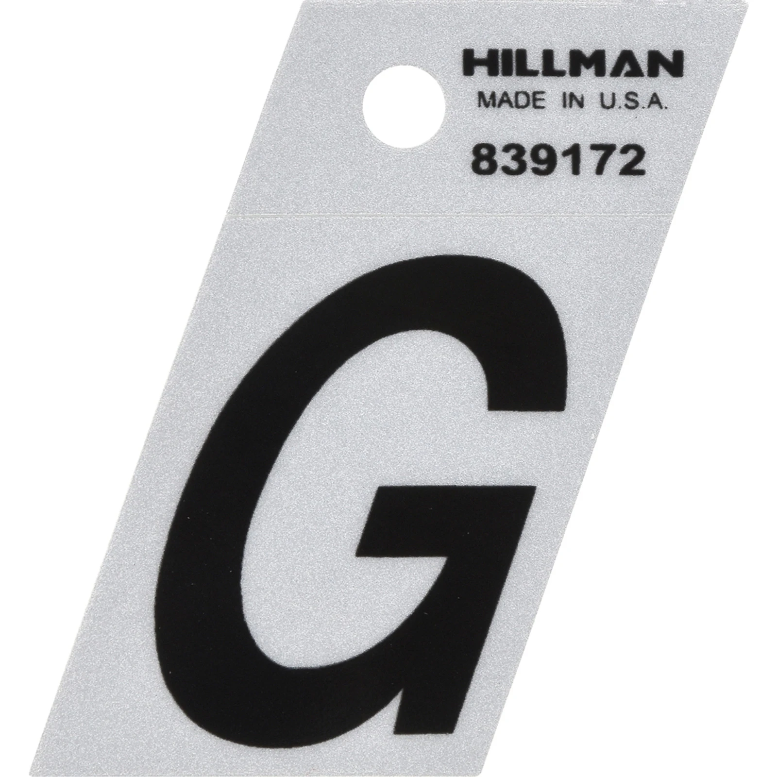 1.5" Reflective Black/silver Letter 'g' - Mylar Style Signage