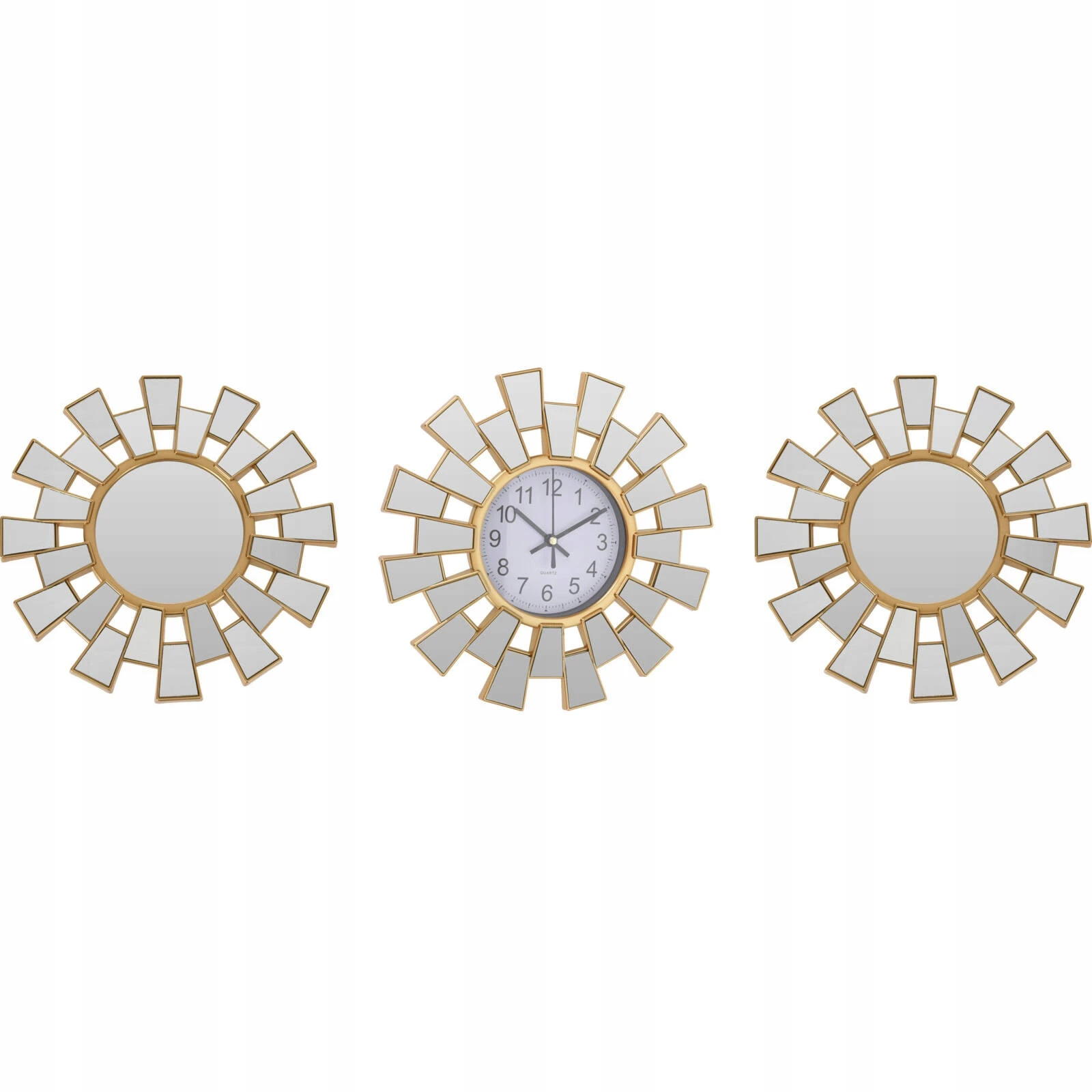 WALL CLOCK W MIRRORS DIA 250MM
