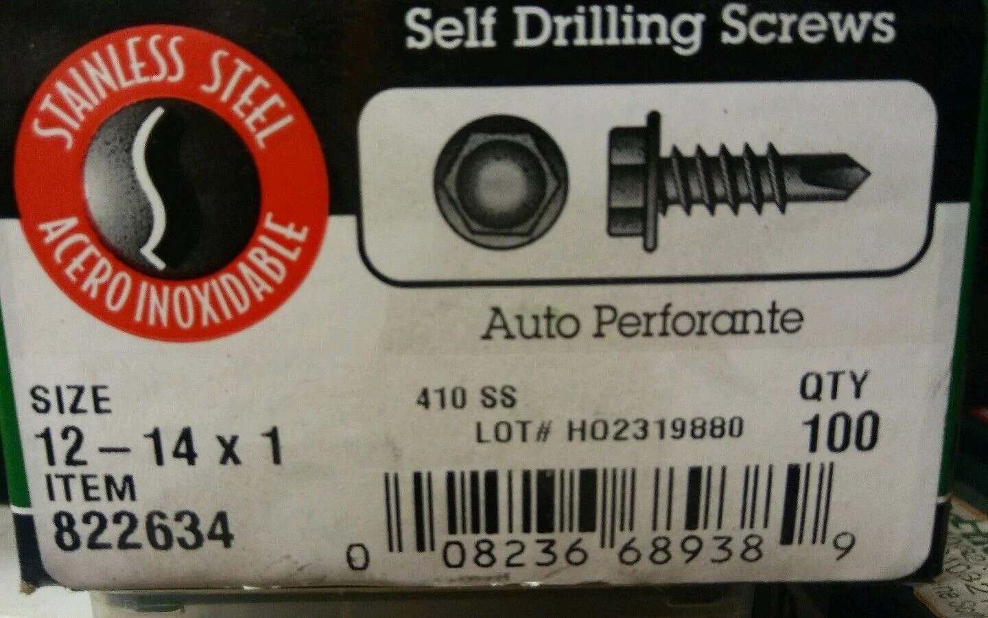 822634 SS HWH DRILL SC 12X1