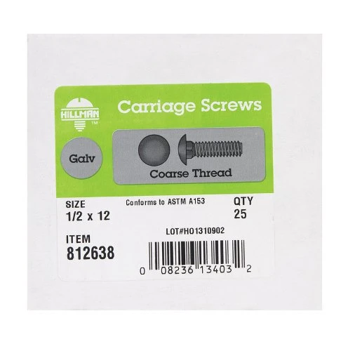 Hillman Fasteners 812638 Carriage Bolt