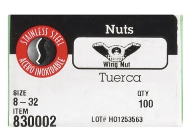 830002 18-8 WING NUT 8-32