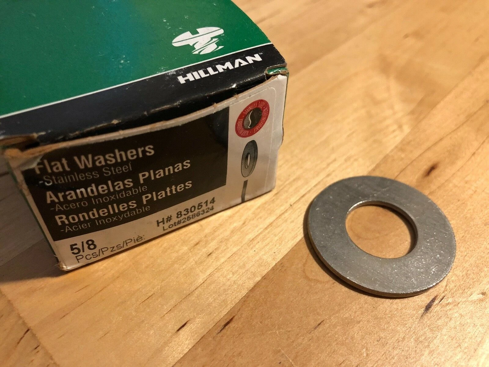 830514 18-8 FLAT WASH 5/8