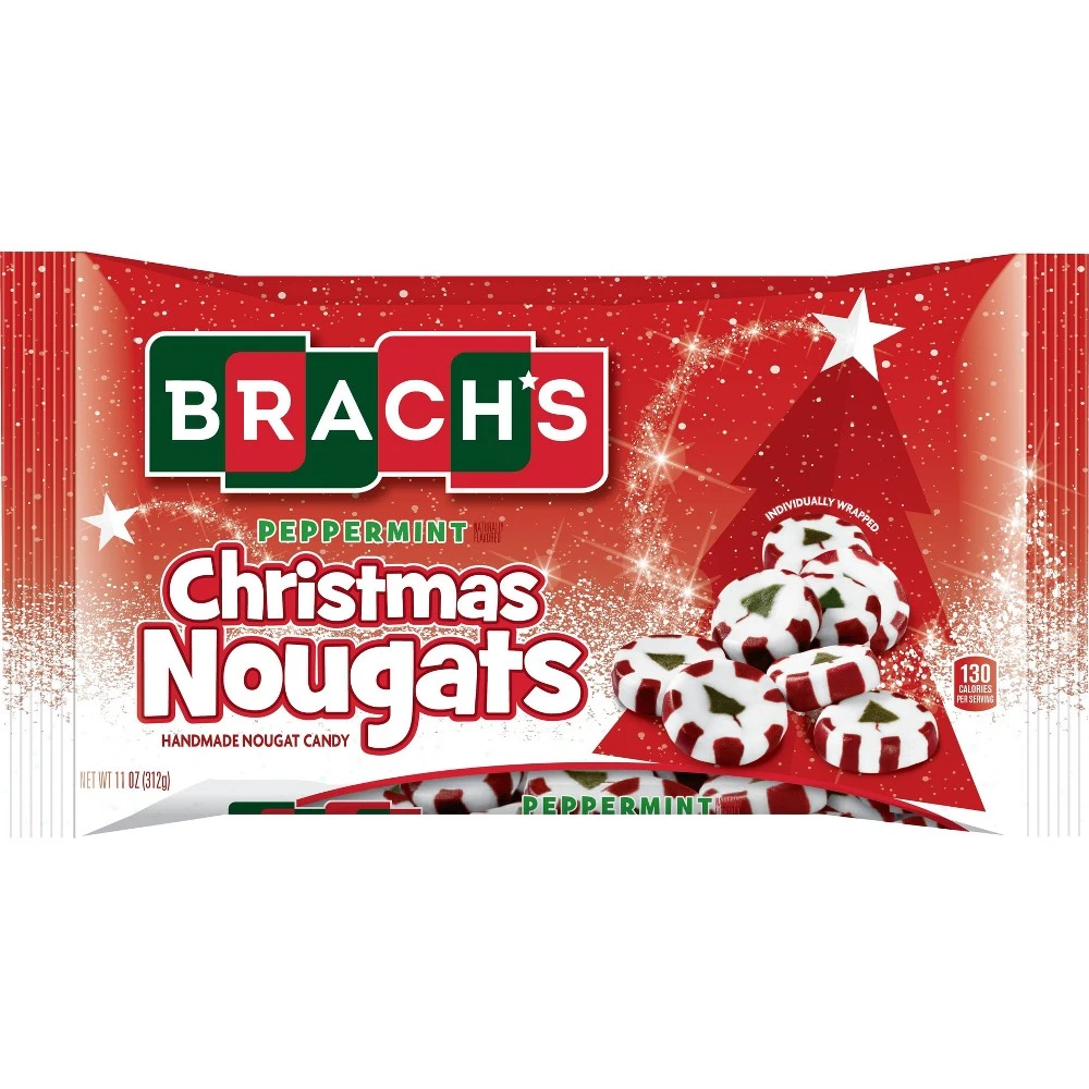 Christmas Peppermint Nougats - 11 Ounce Holiday Candy