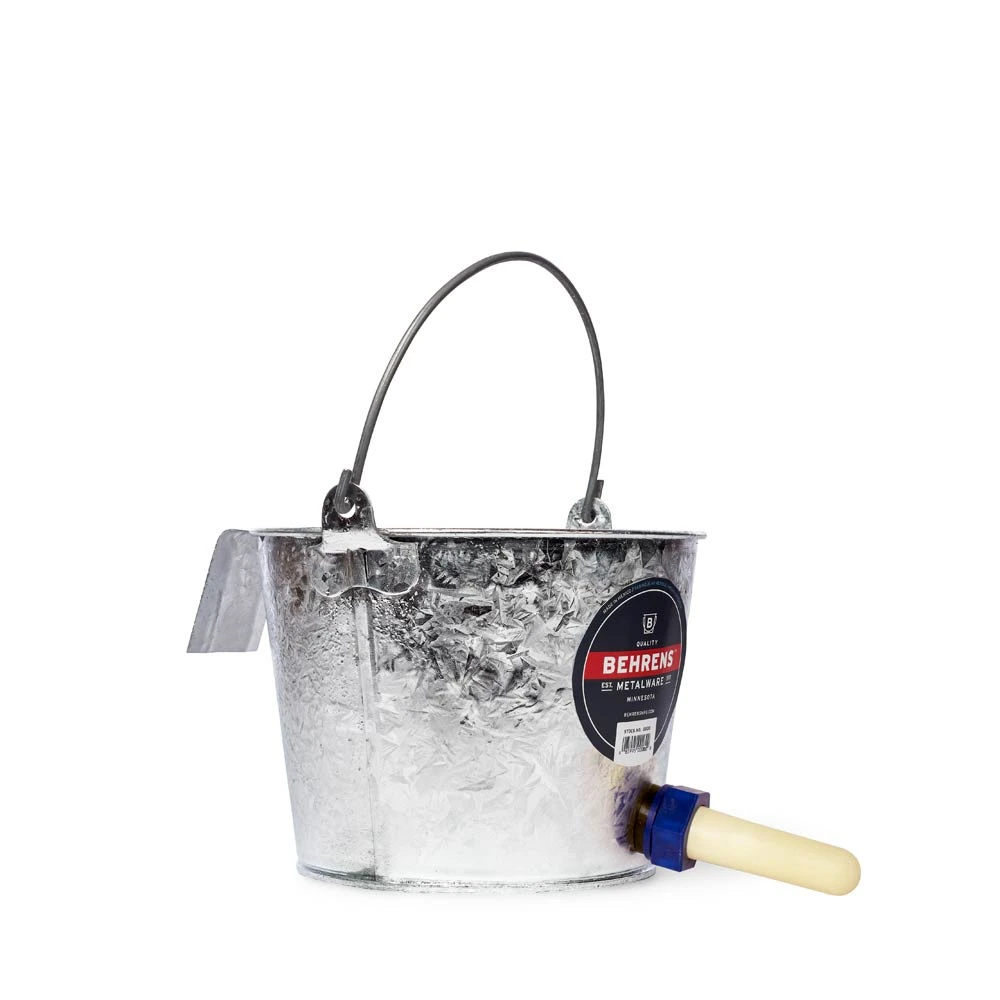 BEHRENS Calf Nipple Pail, Steel, 8-Qt.