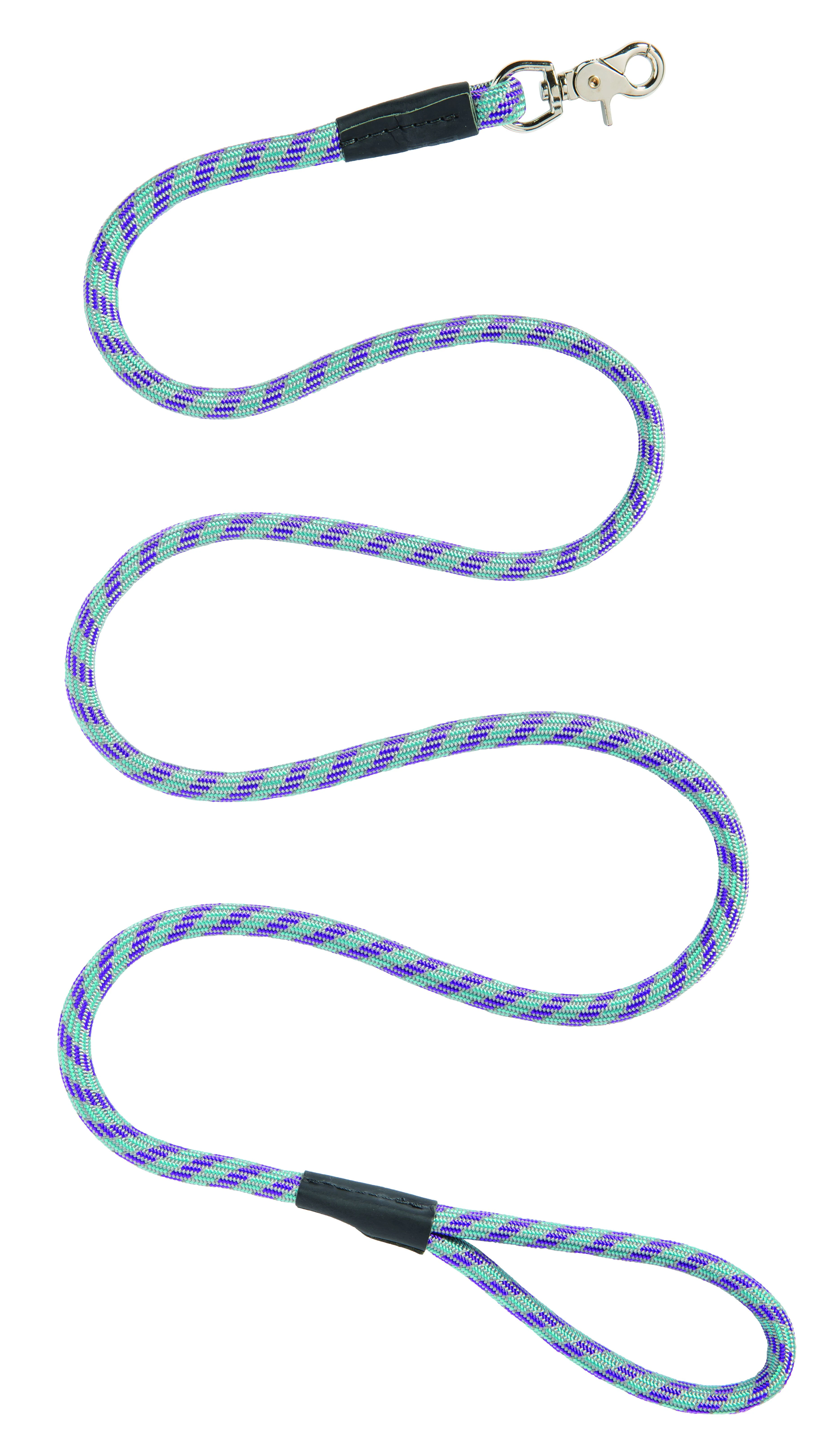 LEASH ROPE  GRAY PUR TEAL 1/2X6