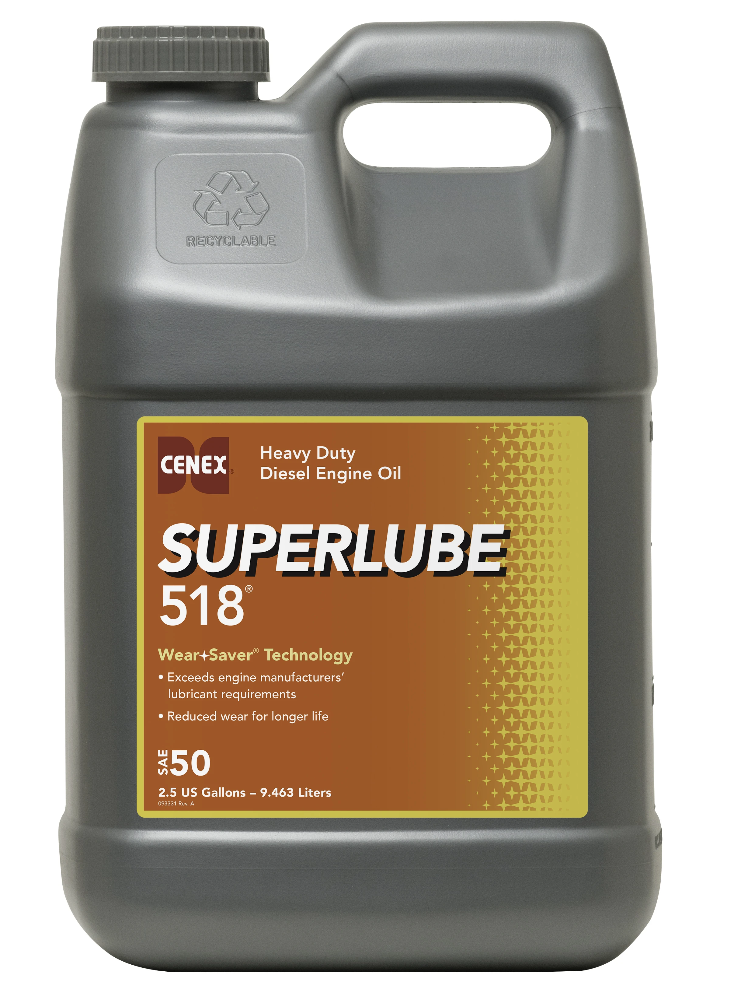 SAE 50W SUPERLUBE 518 Straight Grade Diesel Engine Oil - 2.5Gal