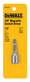 DEWALT Magnetic Hex Socket Driver, 3/8 x 1-7/16 In.