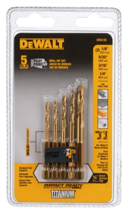 DEWALT 5-Pc. Titanium Impact Drill Bit Set