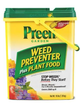 PREEN Garden Weed Preventer + Plant Food, Covers 2,560 sq. ft., 16-Lbs.