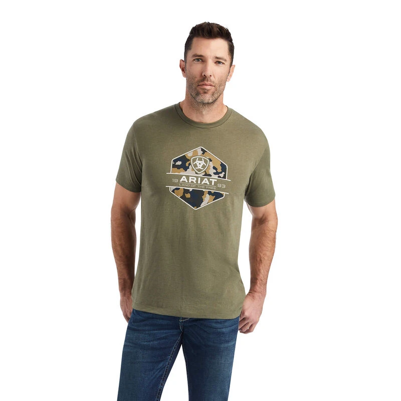 ARIAT CAMO BADGE SS TEE XL