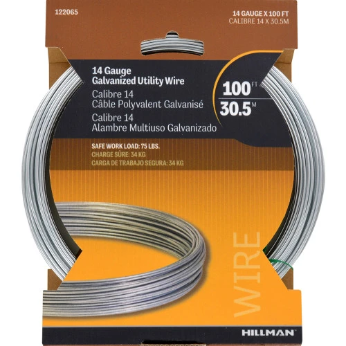 HILLMAN SOLID WIRE GALVANIZED (#14 X 100FT)