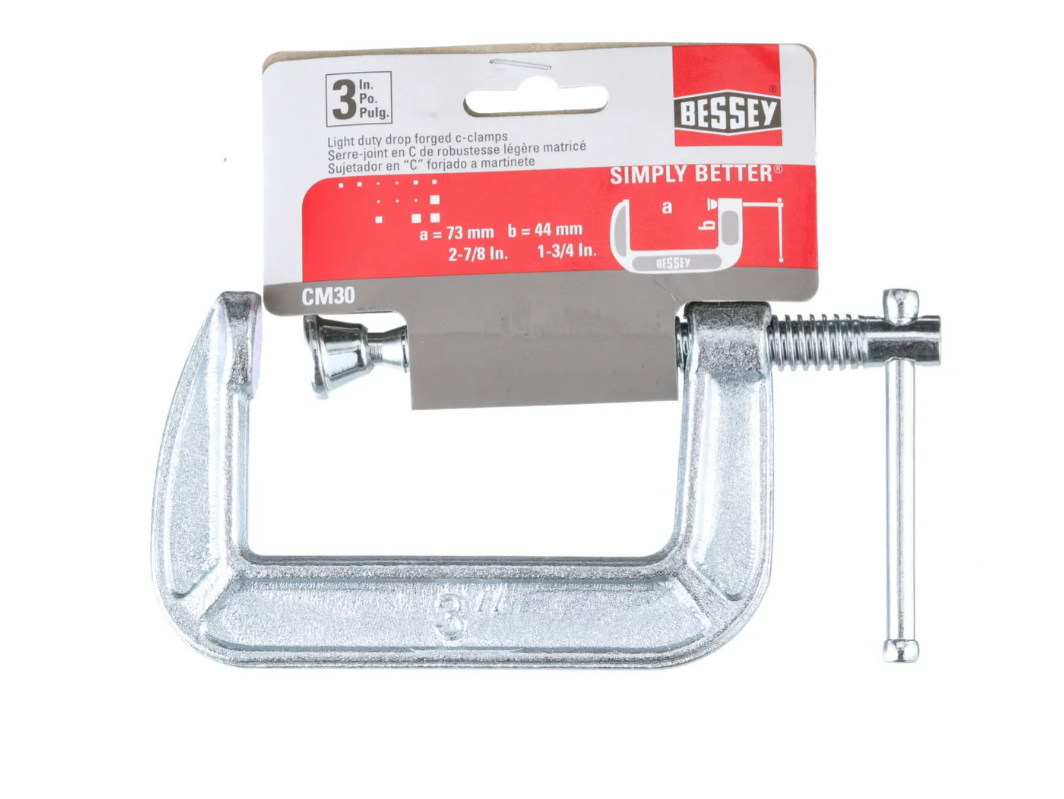 BESSEY C-Clamp, Drop-Forged, 3-In.