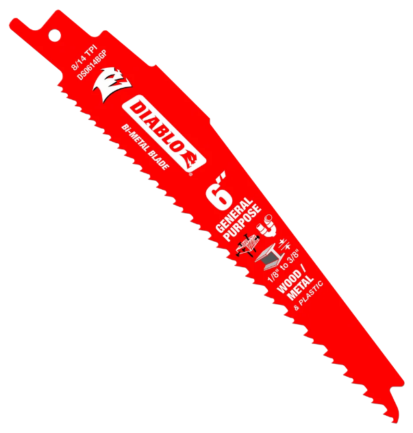 DIABLO 6 in. Bi-Metal Recip Blade for Nail-Embedded Wood, Metal, and Plastic