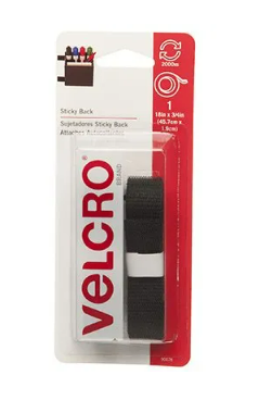 VELCRO BRAND Sticky Back Tape, Black, 18 x 3/4-In.