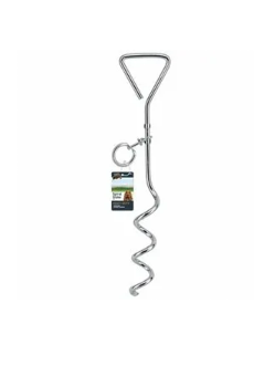 PET EXPERT Pet Tie Out Stake, Corkscrew, 8mm x 16-In.