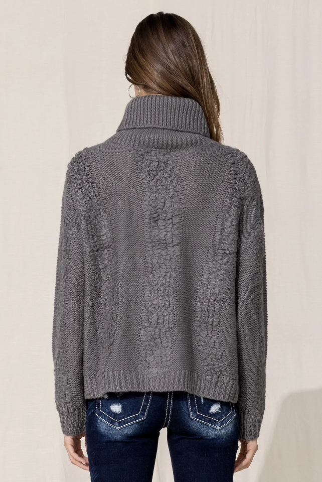 MISS ME SOLID KNIT TURTLNK L