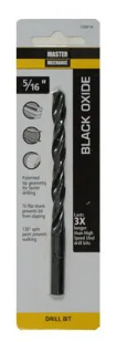 MASTER MECHANIC Black Oxide Drill Bits, 135 Split Point, 5/16 x 4.5-In.