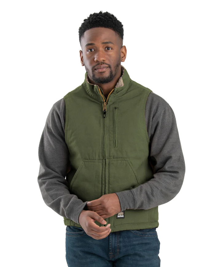 SHPERPA-LINED WASHED DUCK VEST S