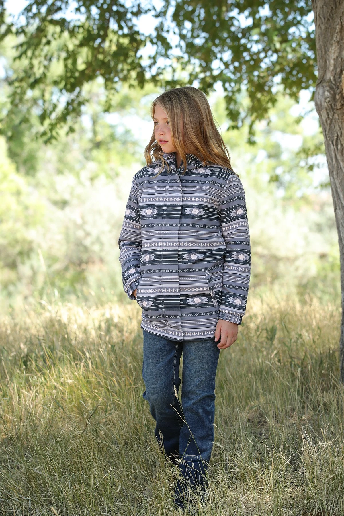 GIRLS HOODED COAT GRY M