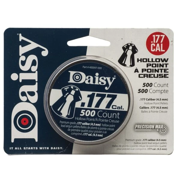 DAISY .177 CALIBER PRECISIONMAX HOLLOW-POINT PELLETS, 500-COUNT TIN