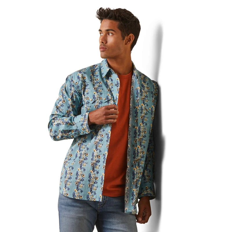 MNS HAINS RETRO LS AQUATIC SML