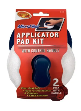 DETAILER'S CHOICE Applicator Pad For Car Protectants & Polish, Micofiber, 2-Pk.