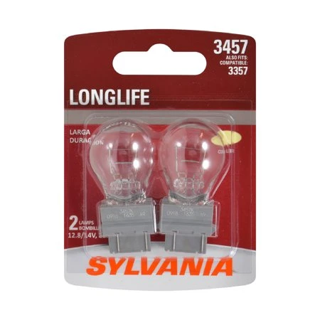 SYLVANIA 3457 Long Life Miniature Clear Bulb, 3457LL BP2, 2-Pk.