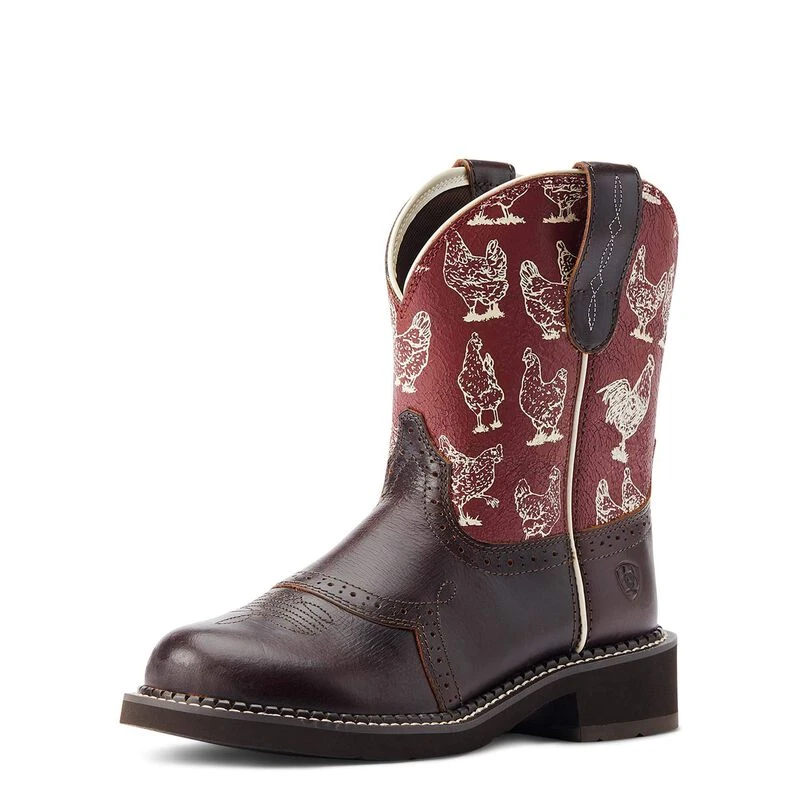 ARIAT WOMEN'S FATBABY HERITAGE FARRAH WESTERN BOOT SHOES, CHOCOLATE CHIP/HENHOUSE COLOR, 7/MEDIUM