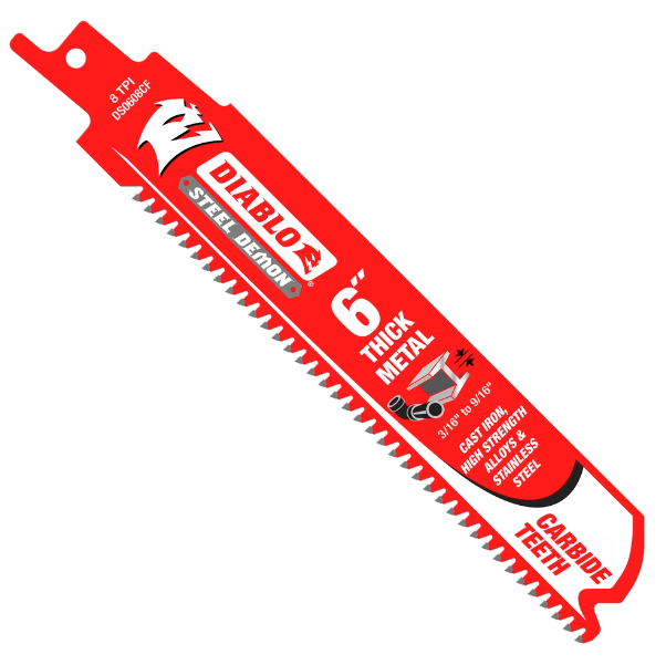 DIABLO - STEEL DEMON 6 in. Carbide Recip Blades for Thick Metal Cutting, 3-Pk.