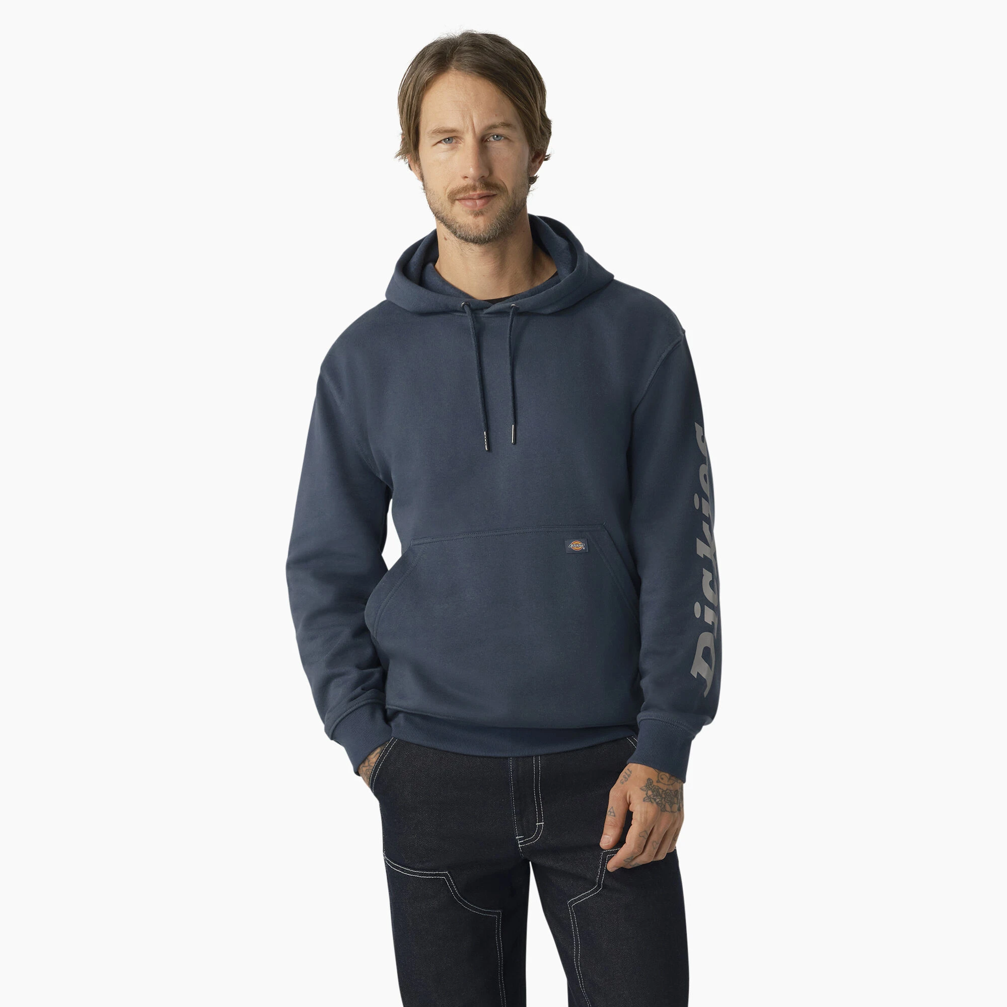 Dickies Water Repellent Logo Sleeve Hoodie Airforce Blue Small Jerome Valley Wide Country Store