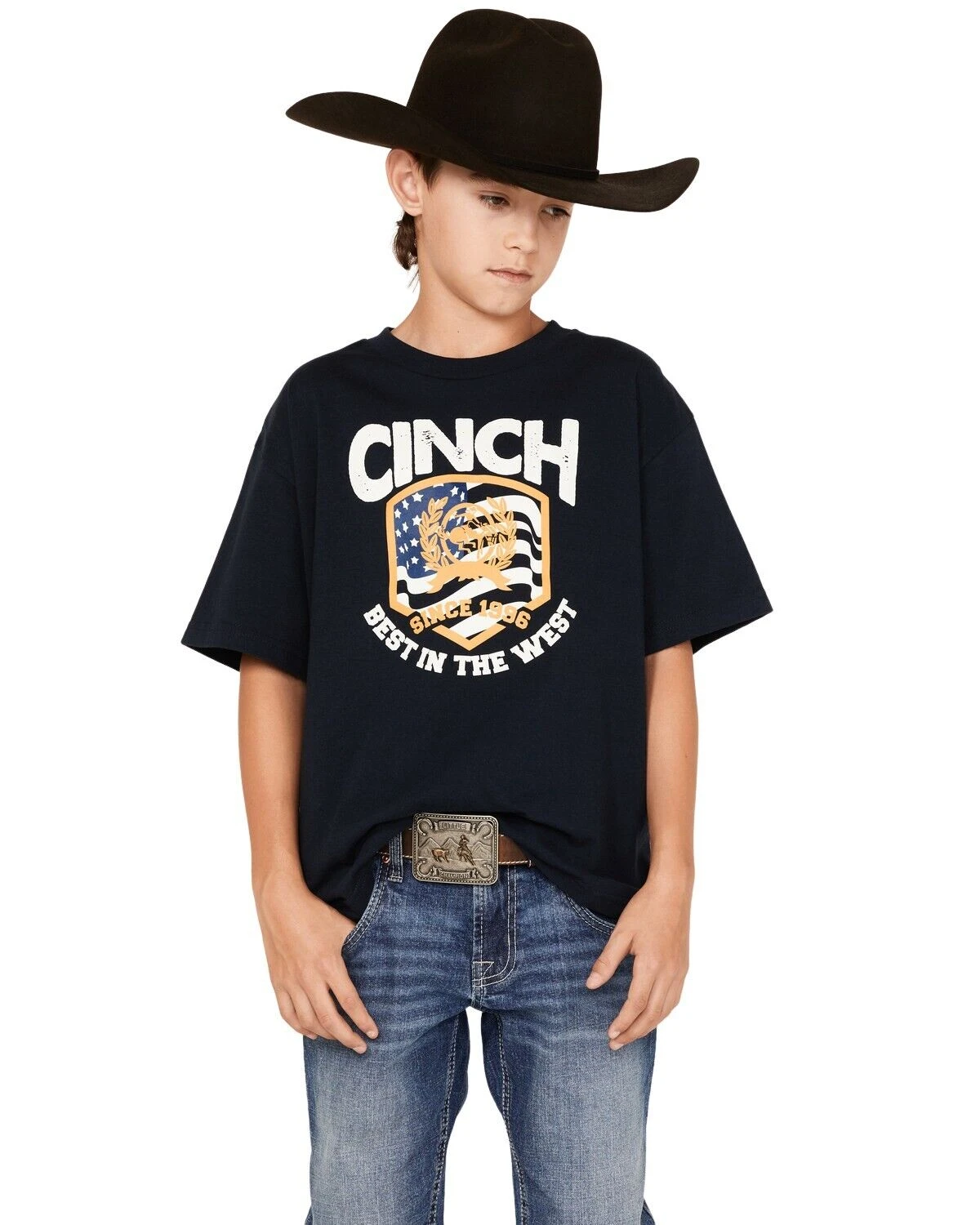 BOYS SS NAVY BEST IN THE WEST XL
