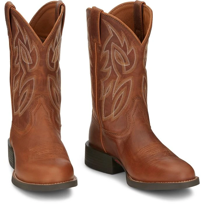 JUSTIN BOOTS RENDON 11" WESTERN BOOT, COGNAC (BROWN), 12/MEDIUM