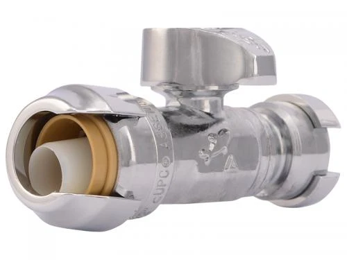 SHARKBITE Brass Push Straight Stop, 1/2 x 1/4 x 3/8-In.