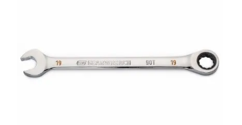 GEARWRENCH Combination Ratcheting Wrench, 90-Tooth, 12-Point, 19 mm