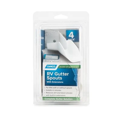CAMCO Gutter Spout w / Extension - White 4pack (2 left / 2 right)