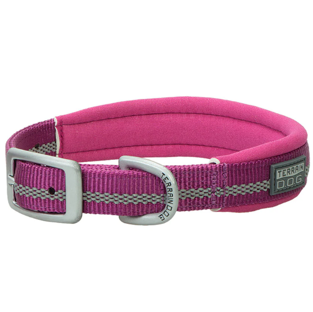 TERRAIN D.O.G. REFLECTIVE NEOPRENE LINED COLLAR, PURPLE, 3/4" X 13"