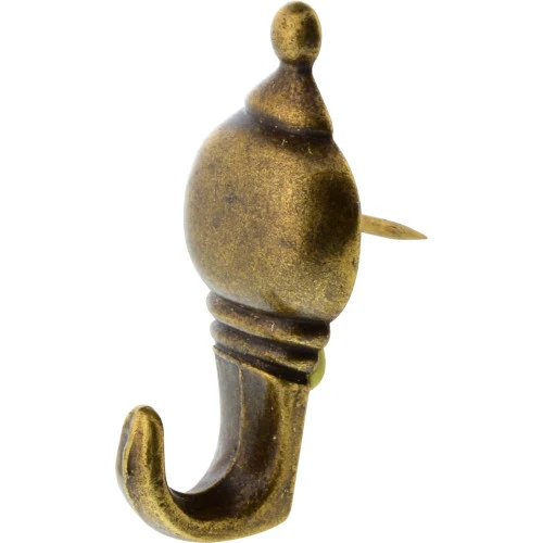 HILLMAN COLONIAL PUSH PIN HANGER ANTIQUE BRASS (10 LB.) 3 PACK