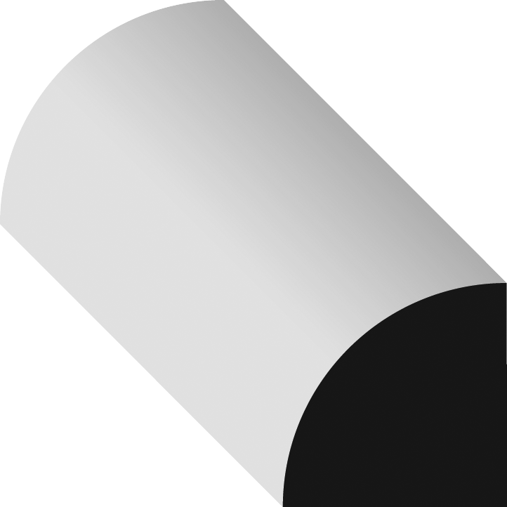 WM106 - 3/4" CLEAR QUARTER ROUND MOULDING (SOLD BY THE FOOT)